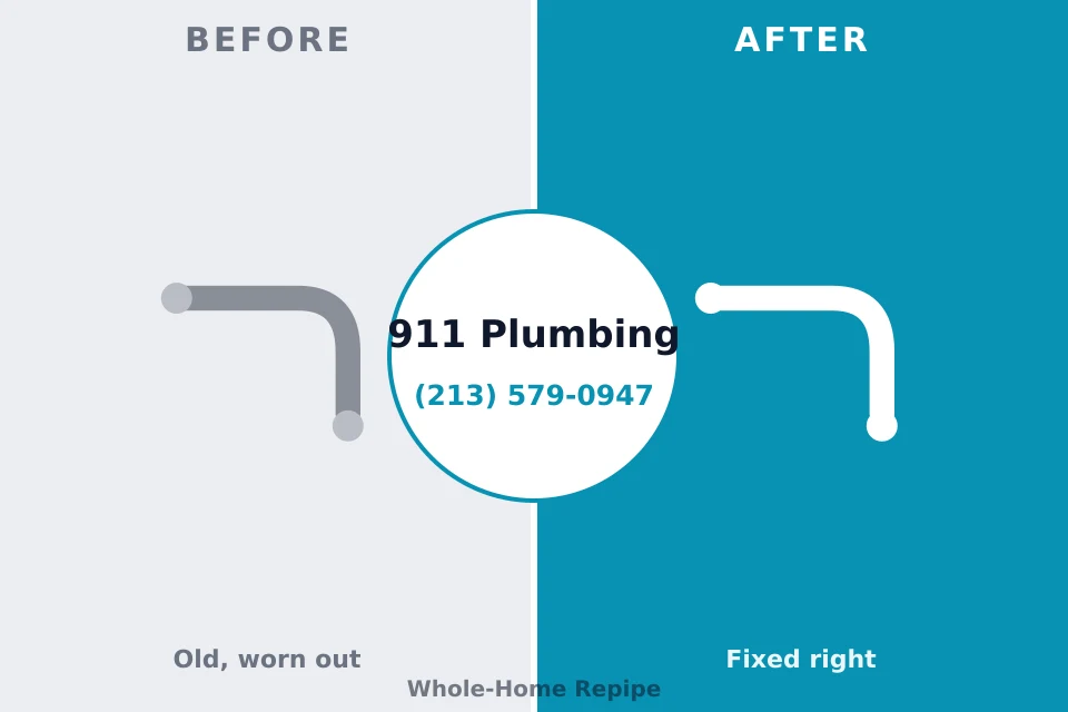 Before and after: plumbing repair Port Hueneme, CA